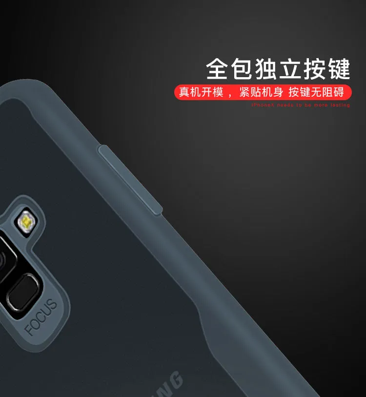 For Samsung A8 2018/A530 Ultra Slim Translucent Back Cover Non-slip Shockproof TPU Full Protective Case  Transparent White