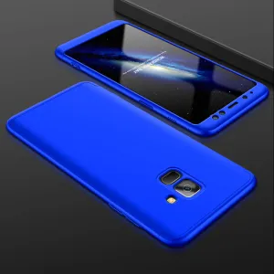 For Samsung A8 Plus 2018 360 Degree Protective Case Ultra Thin Hard Back Cover blue