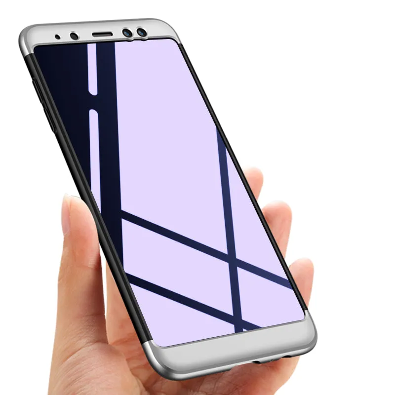 For Samsung A8 Plus 2018 360 Degree Protective Case Ultra Thin Hard Back Cover blue