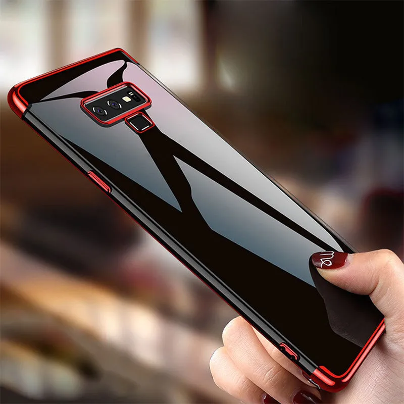 For Samsung Galaxy Note 9 Shockproof Plating Hybrid Clear Slim Bumper Case Cover