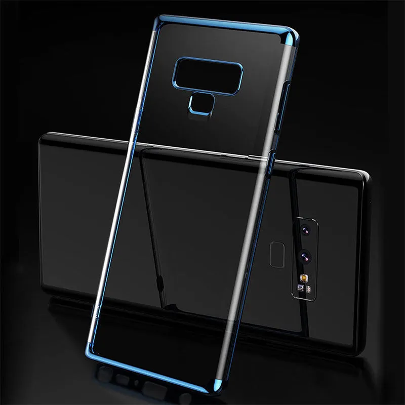 For Samsung Galaxy Note 9 Shockproof Plating Hybrid Clear Slim Bumper Case Cover