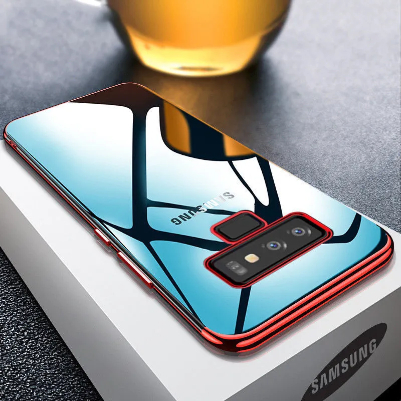 For Samsung Galaxy Note 9 Shockproof Plating Hybrid Clear Slim Bumper Case Cover