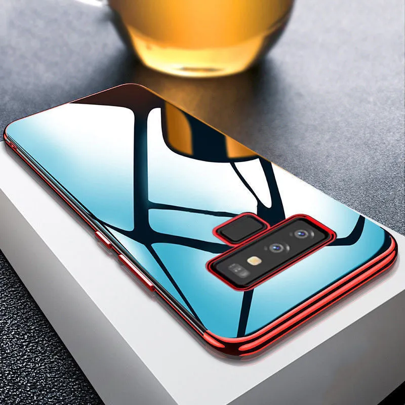 For Samsung Galaxy Note 9 Shockproof Plating Hybrid Clear Slim Bumper Case Cover