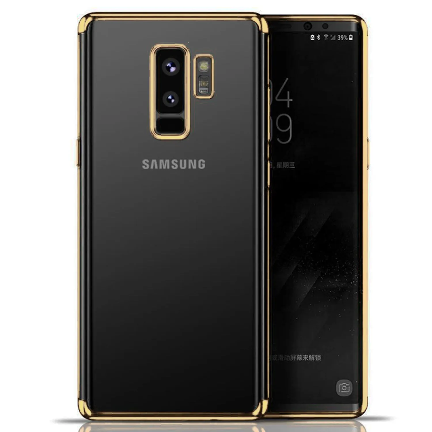 For Samsung Galaxy Note 9 Shockproof Plating Hybrid Clear Slim Bumper Case Cover