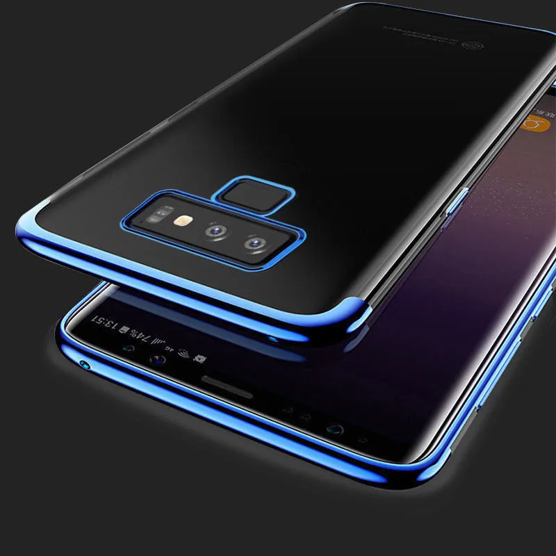 For Samsung Galaxy Note 9 Shockproof Plating Hybrid Clear Slim Bumper Case Cover