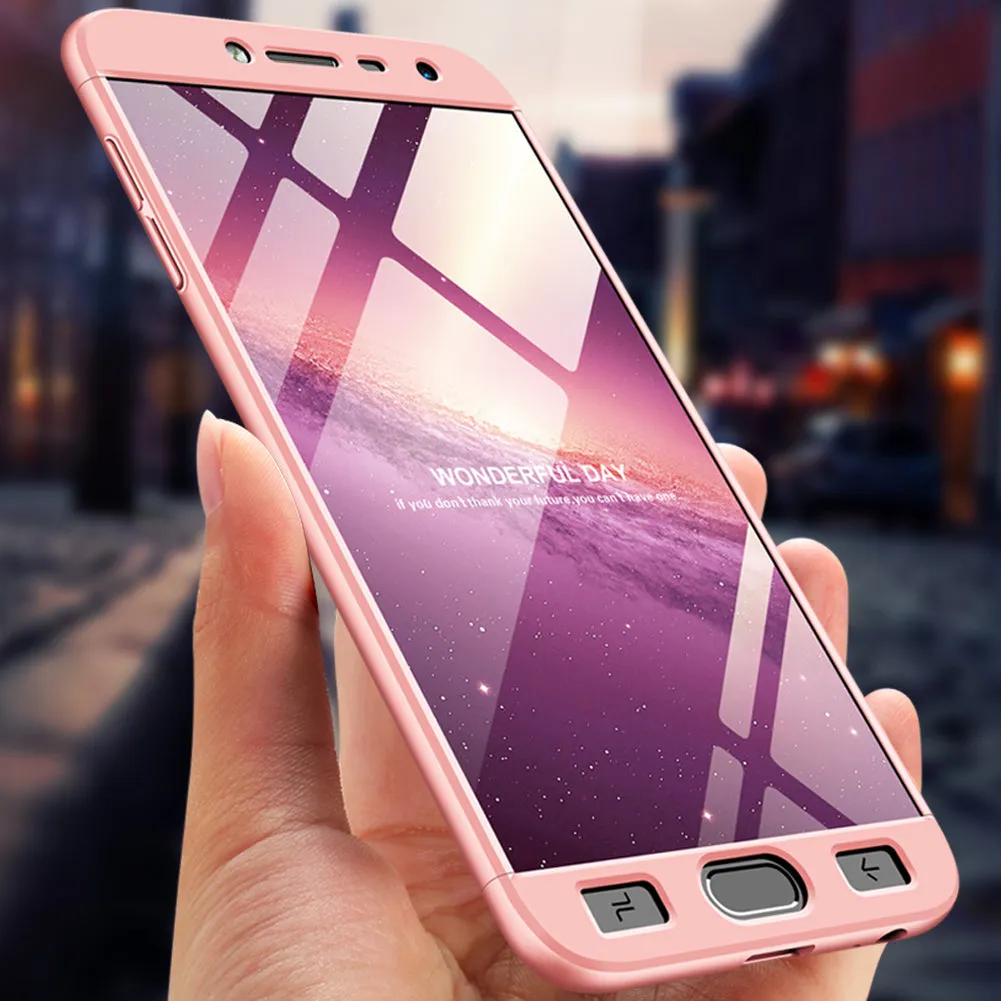 For Samsung J4 2018 Ultra Slim 360 Degree Non-slip Shockproof Full Protective Case Rose gold