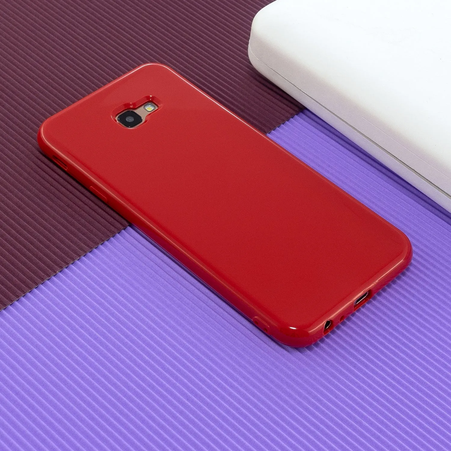 For Samsung J4 2018/J4 Plus/J4 Core/J4 Prime Protective Shell Classic Cellphone Cover Thickened Phone Case Red