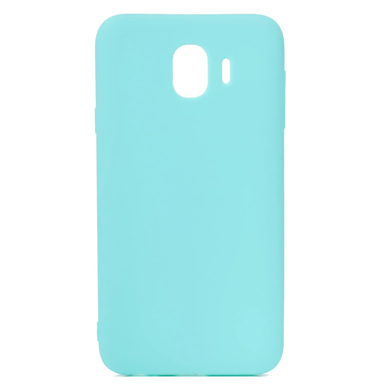 for Samsung J4 Euro Edition Lovely Candy Color Matte TPU Anti-scratch Non-slip Protective Cover Back Case Light blue