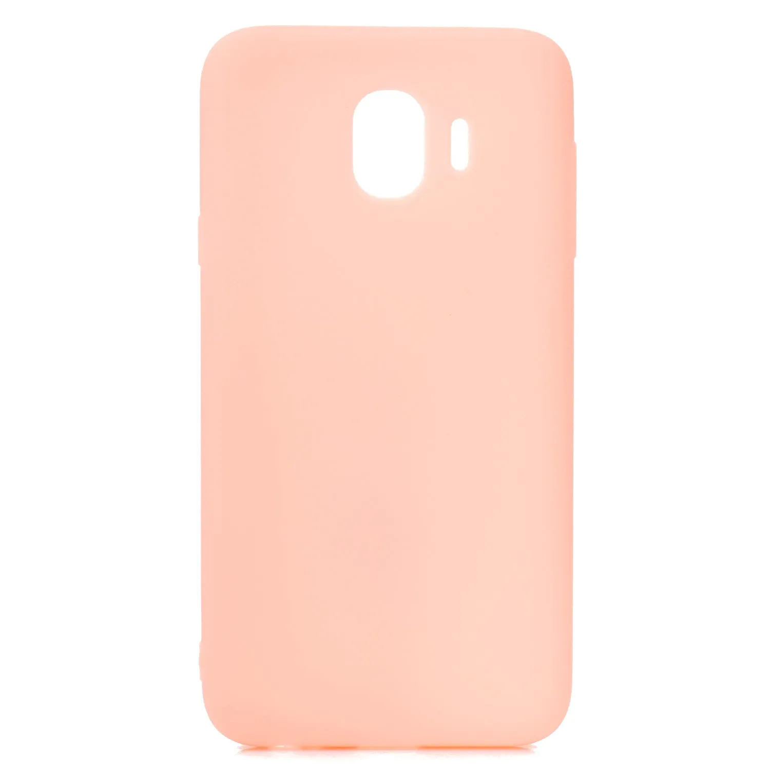 for Samsung J4 Euro Edition Lovely Candy Color Matte TPU Anti-scratch Non-slip Protective Cover Back Case Light pink