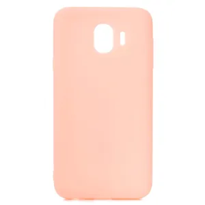 for Samsung J4 Euro Edition Lovely Candy Color Matte TPU Anti-scratch Non-slip Protective Cover Back Case Light pink