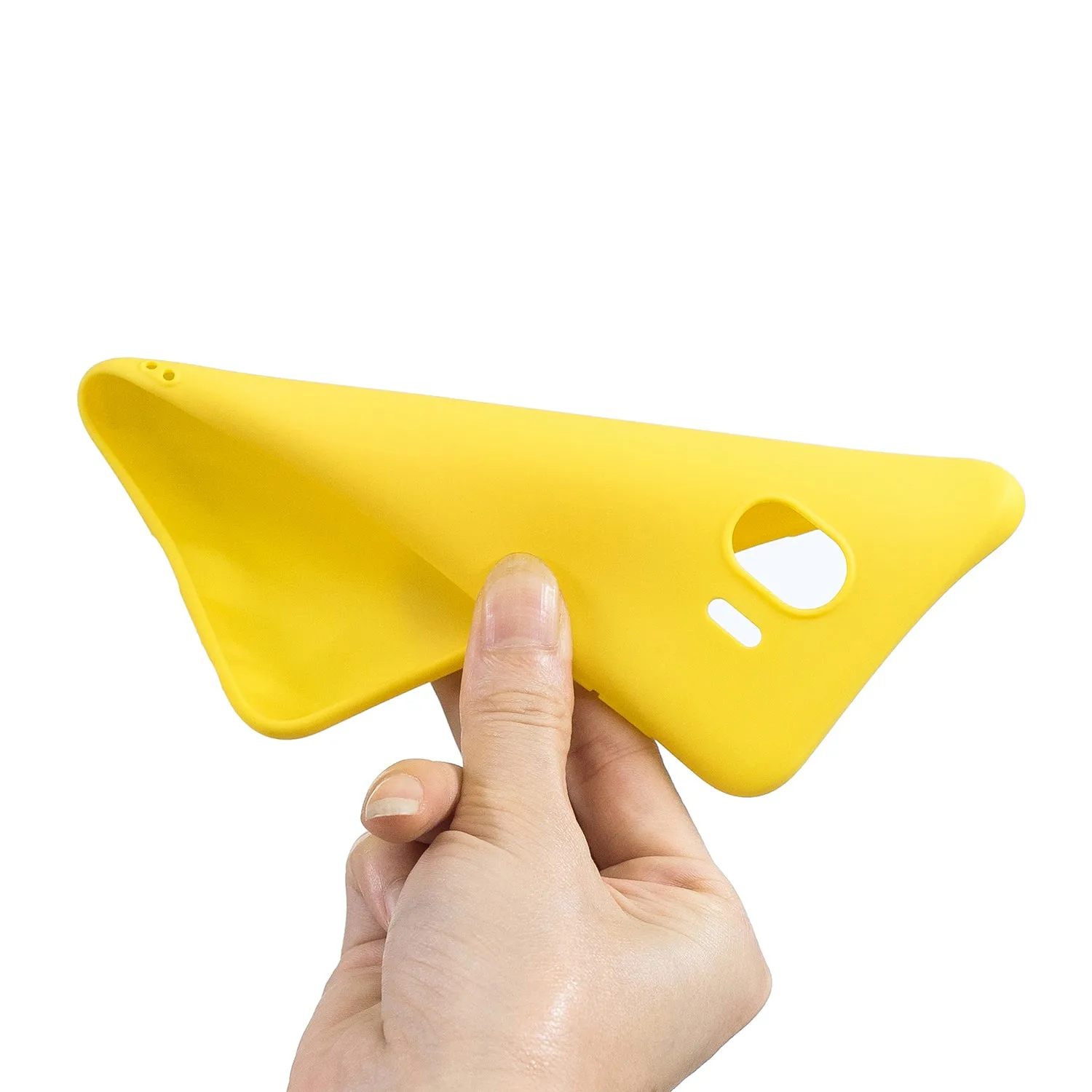 for Samsung J4 Euro Edition Lovely Candy Color Matte TPU Anti-scratch Non-slip Protective Cover Back Case yellow