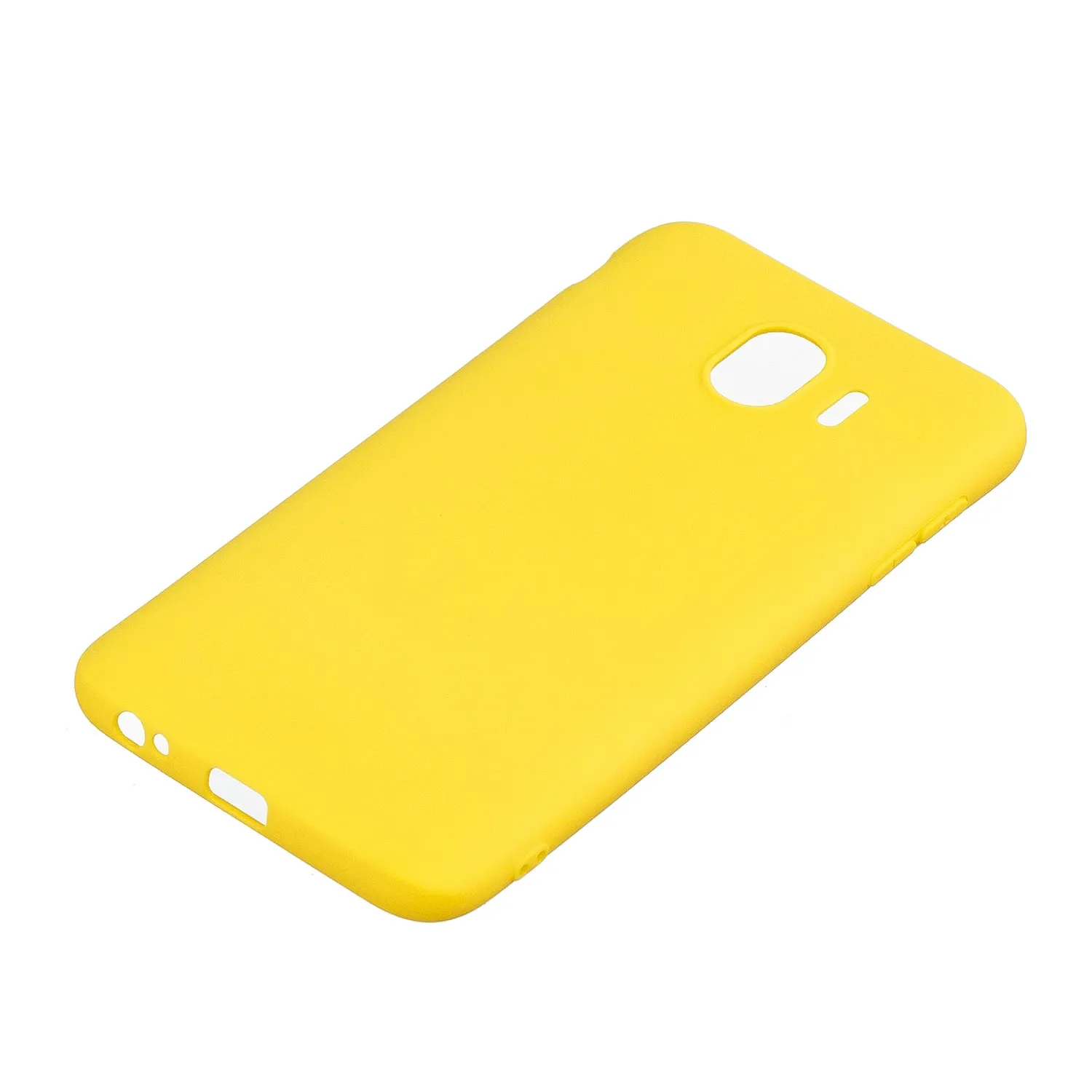 for Samsung J4 Euro Edition Lovely Candy Color Matte TPU Anti-scratch Non-slip Protective Cover Back Case yellow
