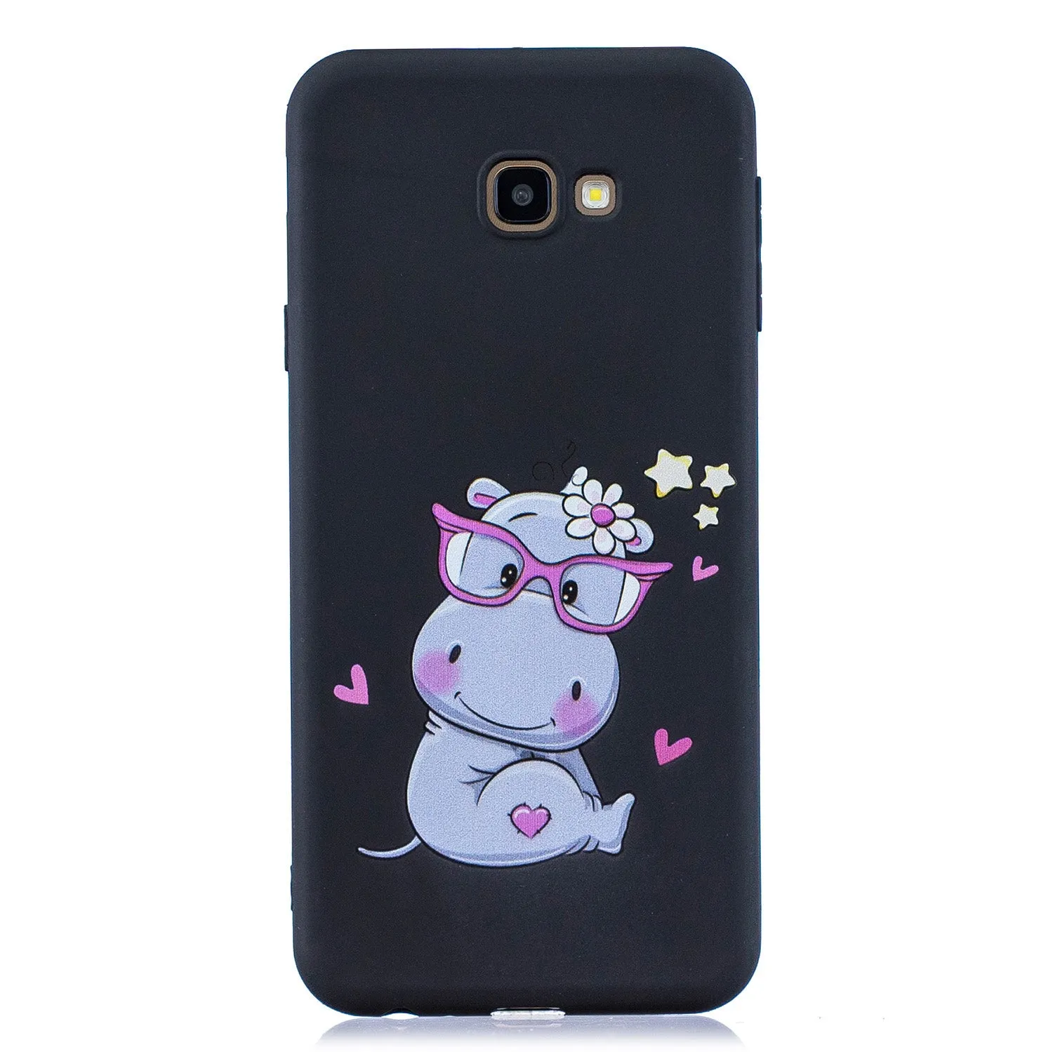 For Samsung J4 plus Cute Coloured Painted TPU Anti-scratch Non-slip Protective Cover Back Case with Lanyard sapphire