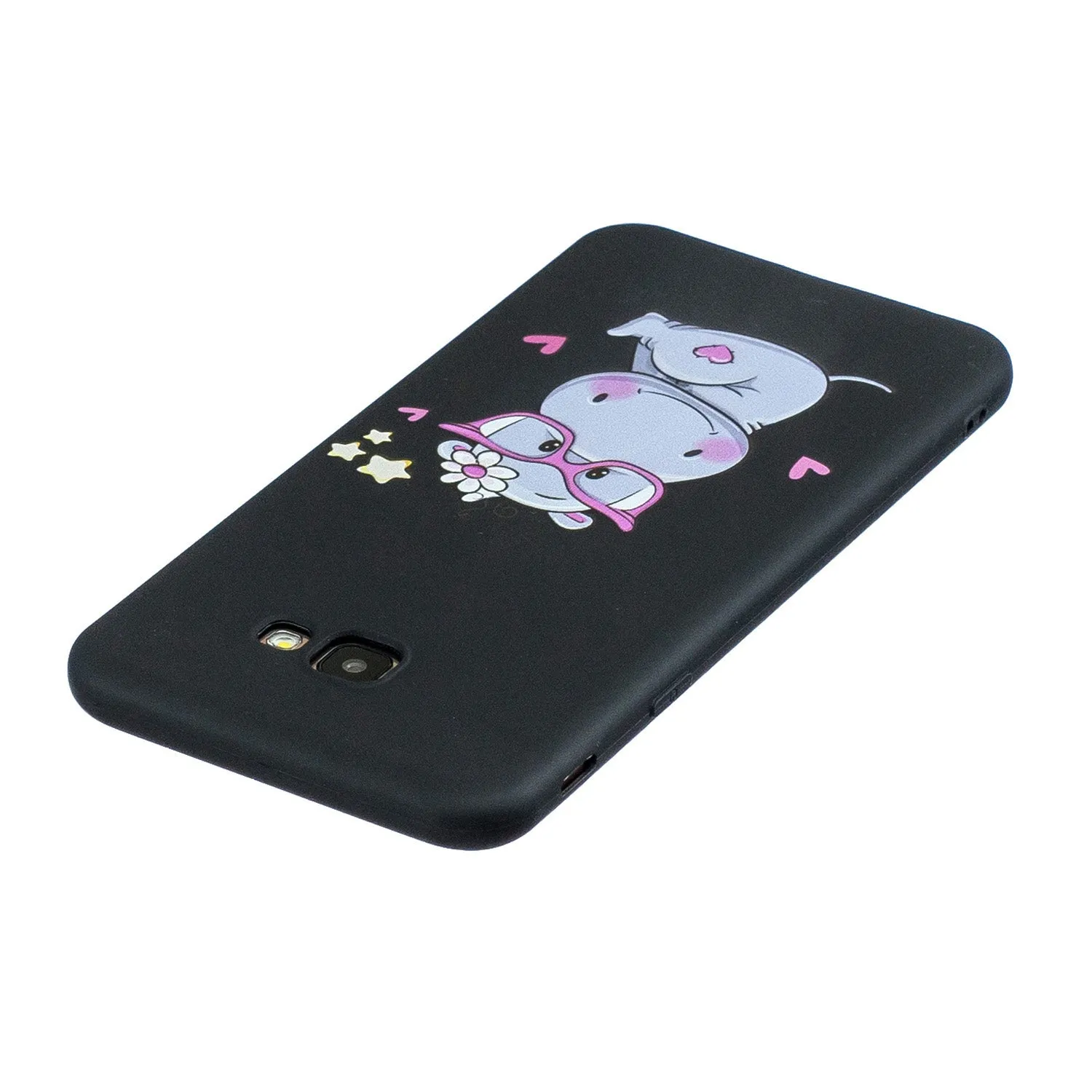 For Samsung J4 plus Cute Coloured Painted TPU Anti-scratch Non-slip Protective Cover Back Case with Lanyard sapphire