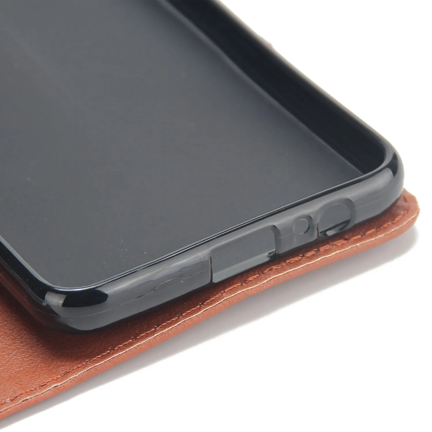 For Samsung J6 2018 PU Cell Phone Case Non-slip Shockproof Protective Case with Card Slot  Golden