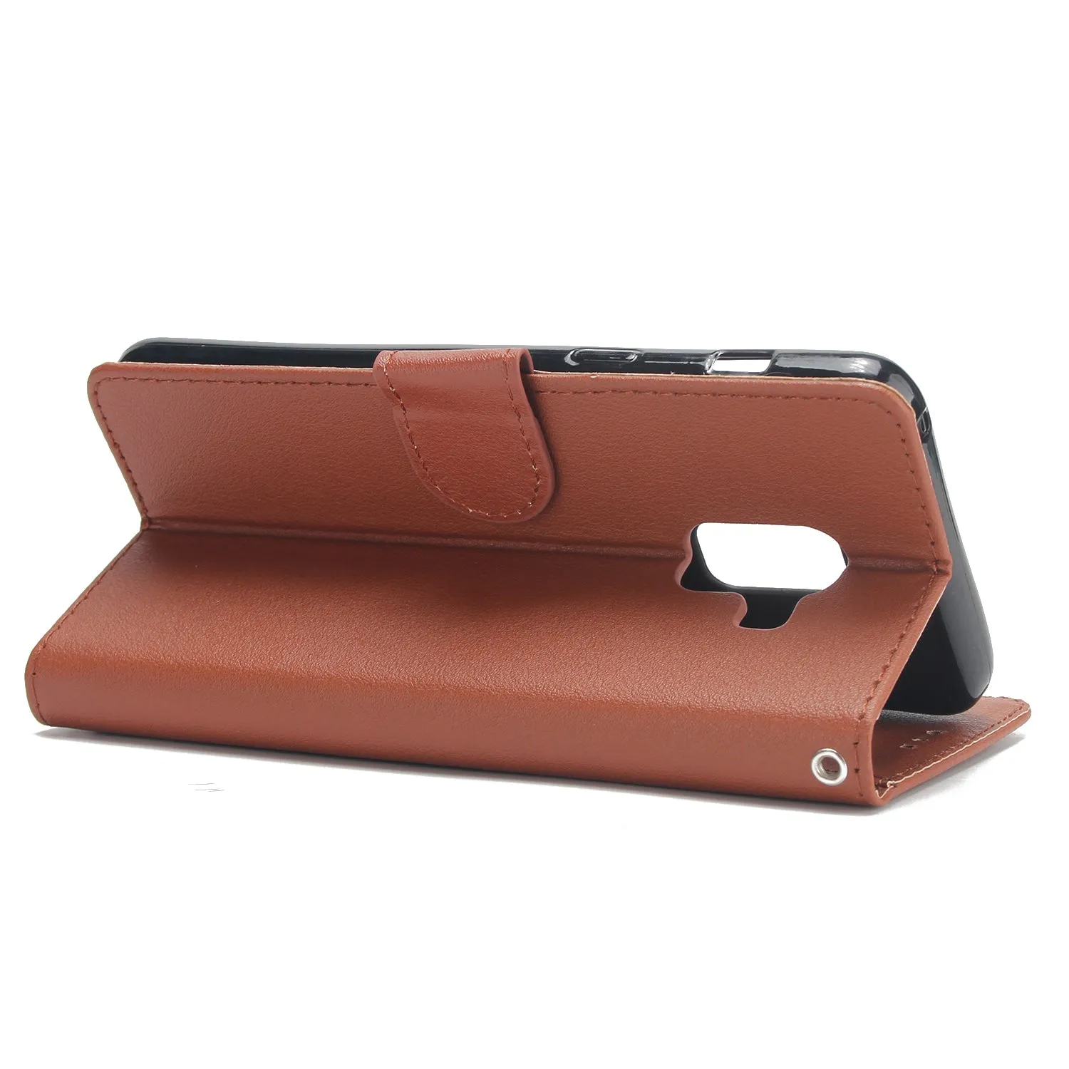 For Samsung J6 2018 PU Cell Phone Case Non-slip Shockproof Protective Case with Card Slot  Golden