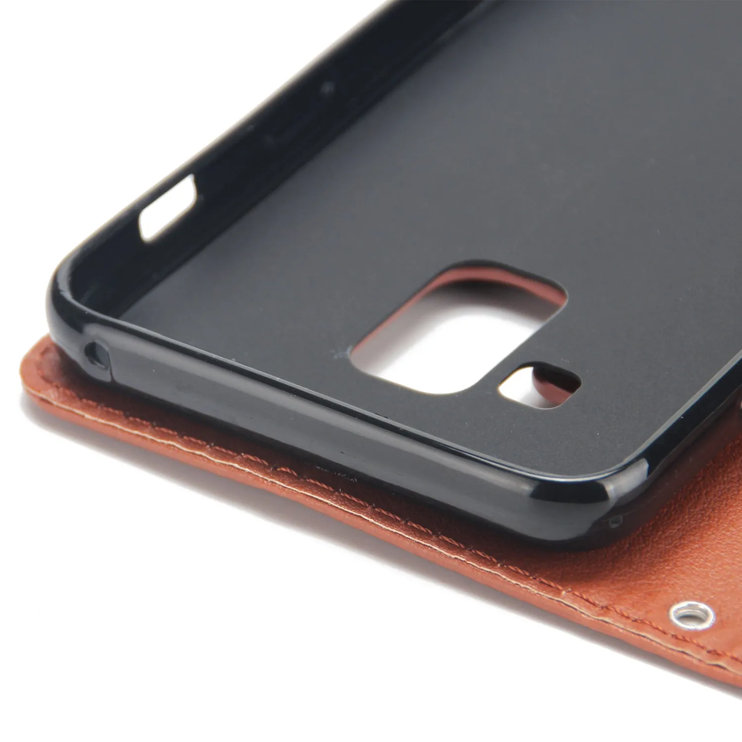 For Samsung J6 2018 PU Cell Phone Case Non-slip Shockproof Protective Case with Card Slot  Golden