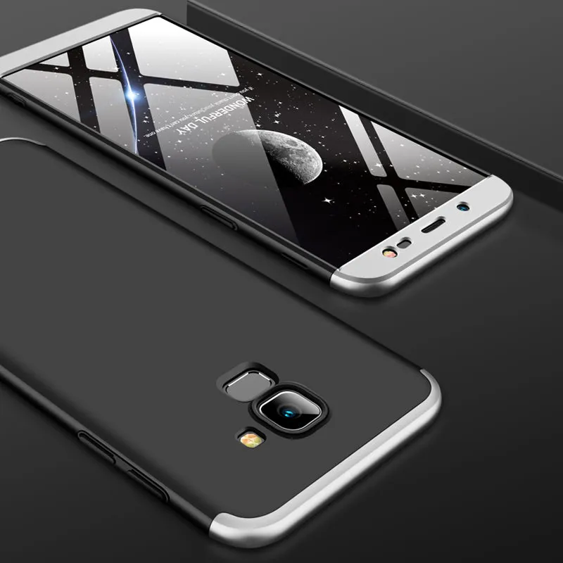 For Samsung J6 2018/on 6 Ultra Slim 360 Degree Non-slip Shockproof Full Protective Case silver black silver