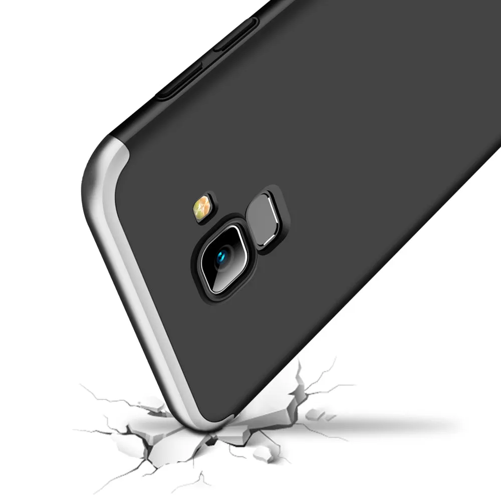 For Samsung J6 2018/on 6 Ultra Slim 360 Degree Non-slip Shockproof Full Protective Case silver black silver