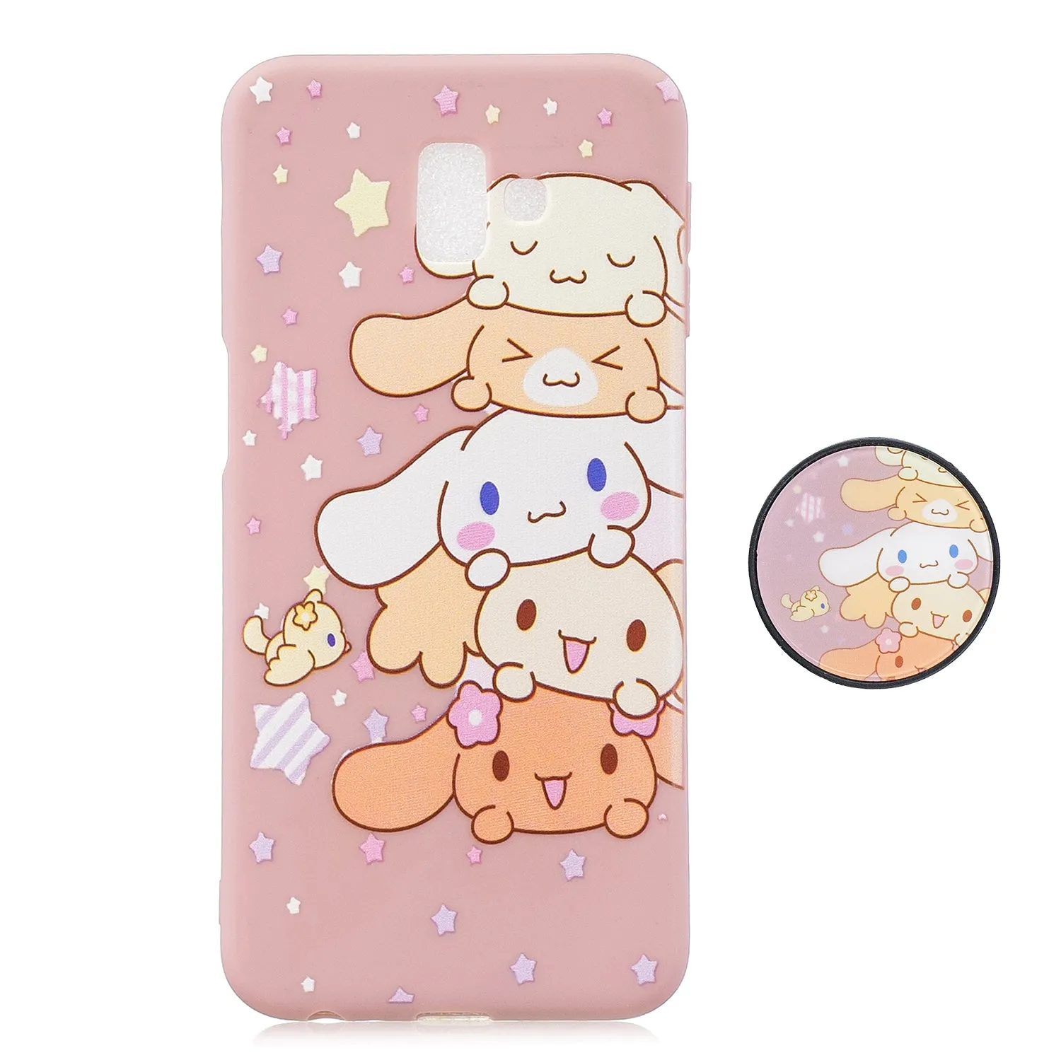 For Samsung J6 PLUS Non-Slip TPU Bumper Case Shockproof Full-Body Protective Case Cover with Adjustable Bracket 1