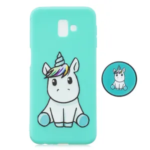 For Samsung J6 PLUS Non-Slip TPU Bumper Case Shockproof Full-Body Protective Case Cover with Adjustable Bracket 5