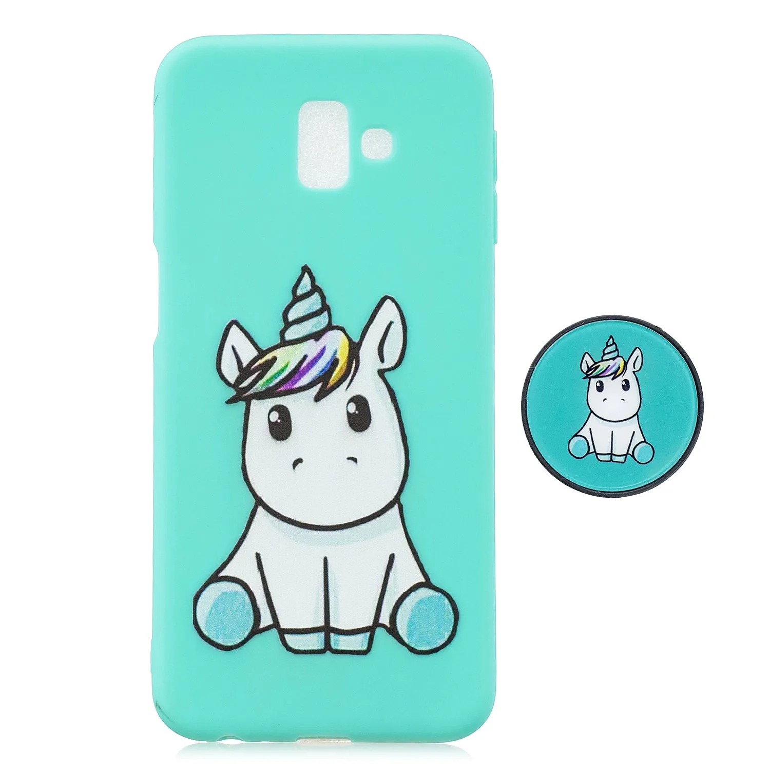 For Samsung J6 PLUS Non-Slip TPU Bumper Case Shockproof Full-Body Protective Case Cover with Adjustable Bracket 5