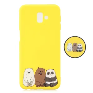 For Samsung J6 PLUS Non-Slip TPU Bumper Case Shockproof Full-Body Protective Case Cover with Adjustable Bracket 7