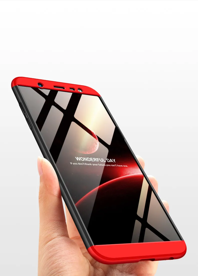 For Samsung J8 2018 360 Degree Protective Case Ultra Thin Hard Back Cover black