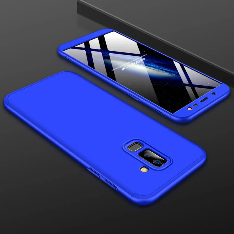 For Samsung J8 2018 360 Degree Protective Case Ultra Thin Hard Back Cover black