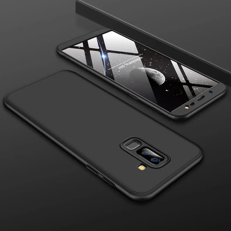 For Samsung J8 2018 360 Degree Protective Case Ultra Thin Hard Back Cover black