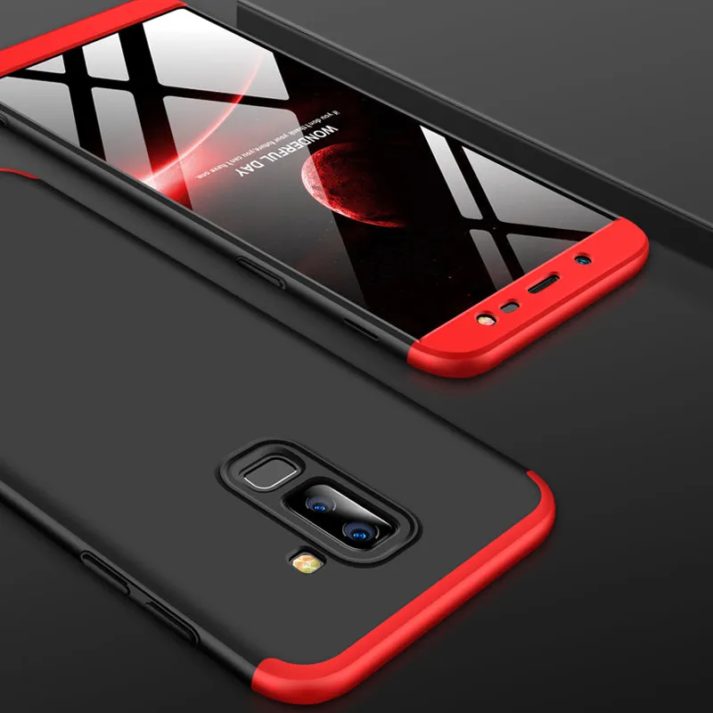 For Samsung J8 2018 360 Degree Protective Case Ultra Thin Hard Back Cover black