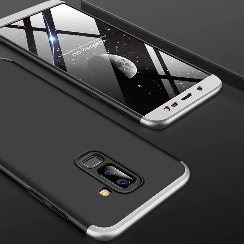 For Samsung J8 2018 360 Degree Protective Case Ultra Thin Hard Back Cover black