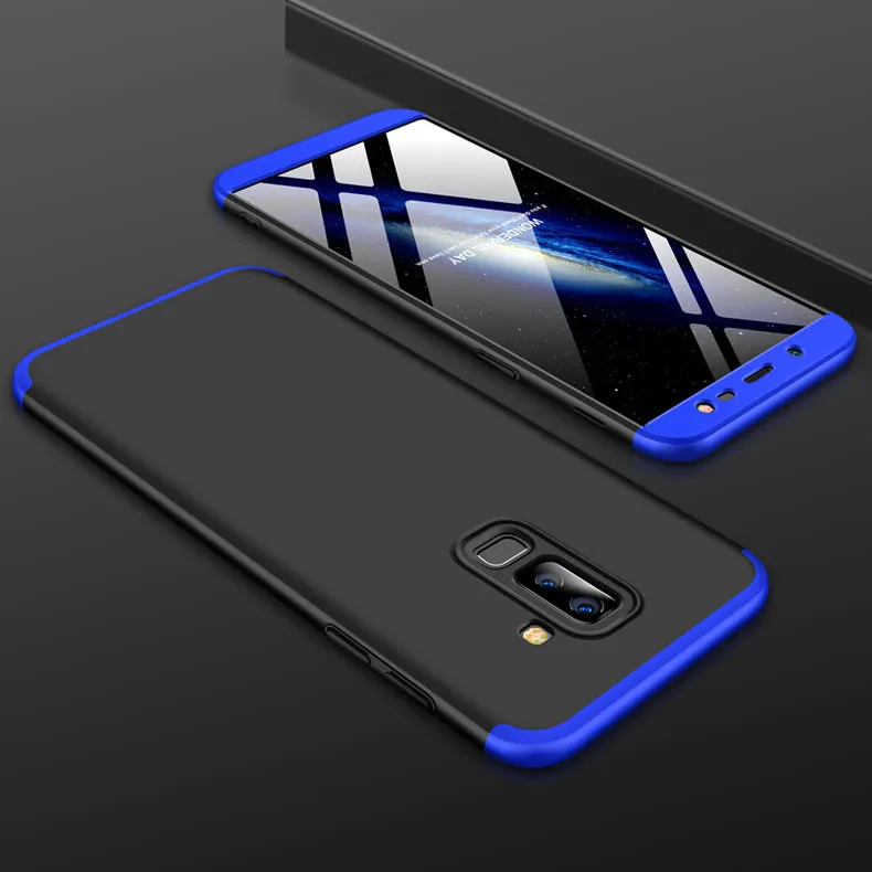 For Samsung J8 2018 360 Degree Protective Case Ultra Thin Hard Back Cover black
