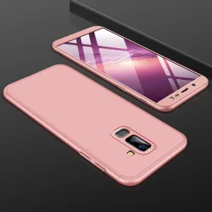 For Samsung J8 2018 360 Degree Protective Case Ultra Thin Hard Back Cover Rose gold