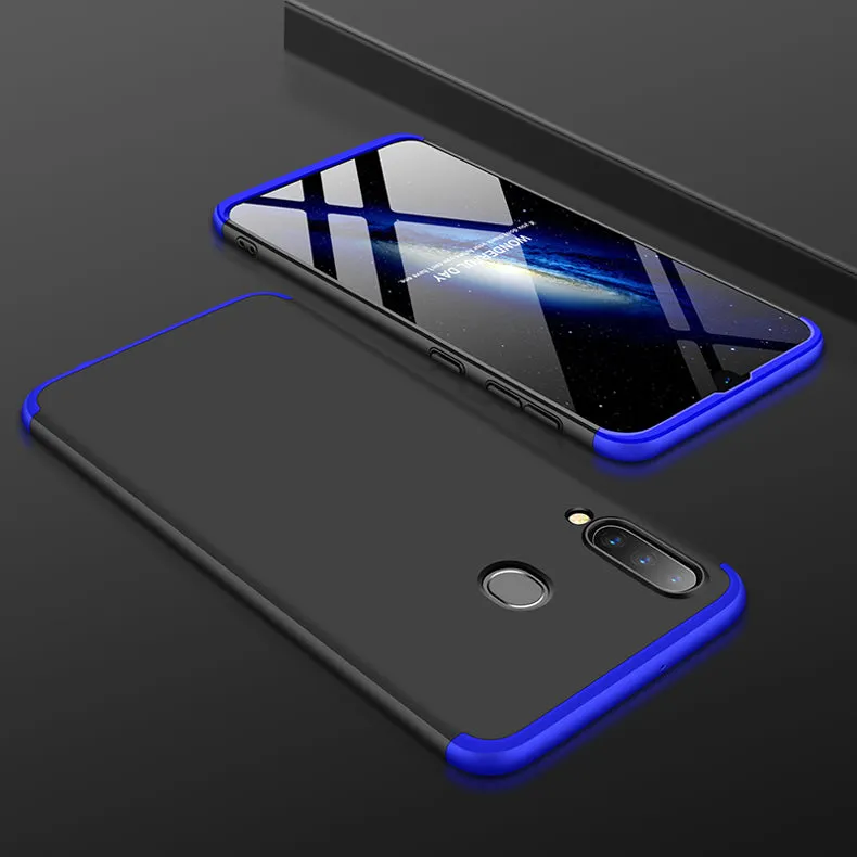For Samsung M30 Ultra Slim PC Back Cover Non-slip Shockproof 360 Degree Full Protective Case Blue black blue