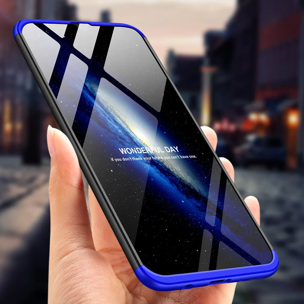 For Samsung M30 Ultra Slim PC Back Cover Non-slip Shockproof 360 Degree Full Protective Case Blue black blue