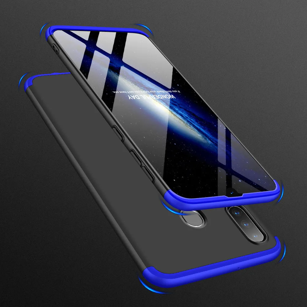 For Samsung M30 Ultra Slim PC Back Cover Non-slip Shockproof 360 Degree Full Protective Case Blue black blue