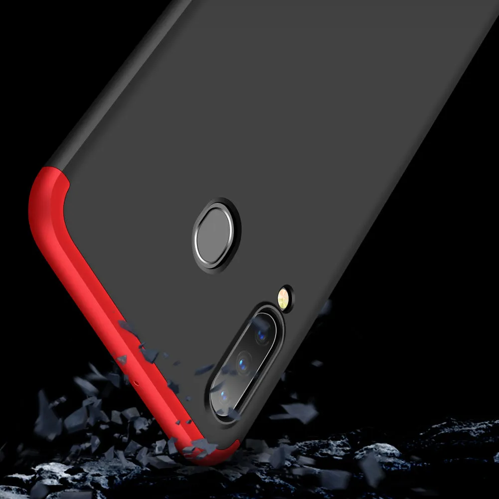 For Samsung M30 Ultra Slim PC Back Cover Non-slip Shockproof 360 Degree Full Protective Case Red black red