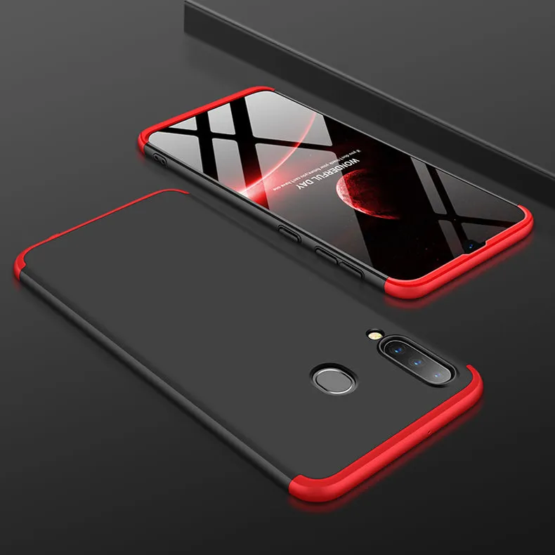 For Samsung M30 Ultra Slim PC Back Cover Non-slip Shockproof 360 Degree Full Protective Case Red black red