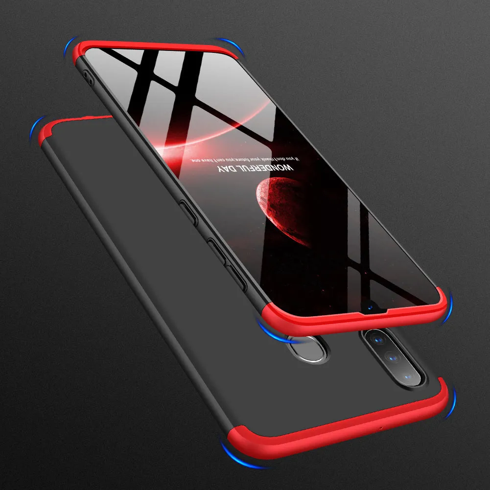 For Samsung M30 Ultra Slim PC Back Cover Non-slip Shockproof 360 Degree Full Protective Case Red black red