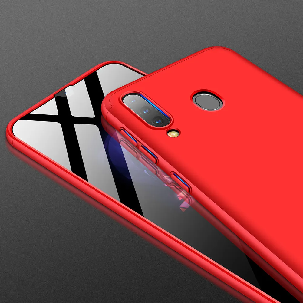 For Samsung M30 Ultra Slim PC Back Cover Non-slip Shockproof 360 Degree Full Protective Case red