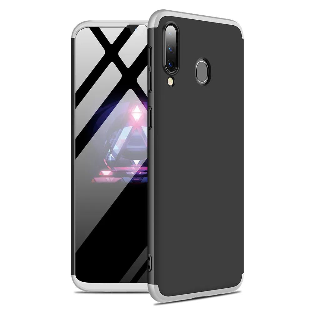 For Samsung M30 Ultra Slim PC Back Cover Non-slip Shockproof 360 Degree Full Protective Case Silver black silver