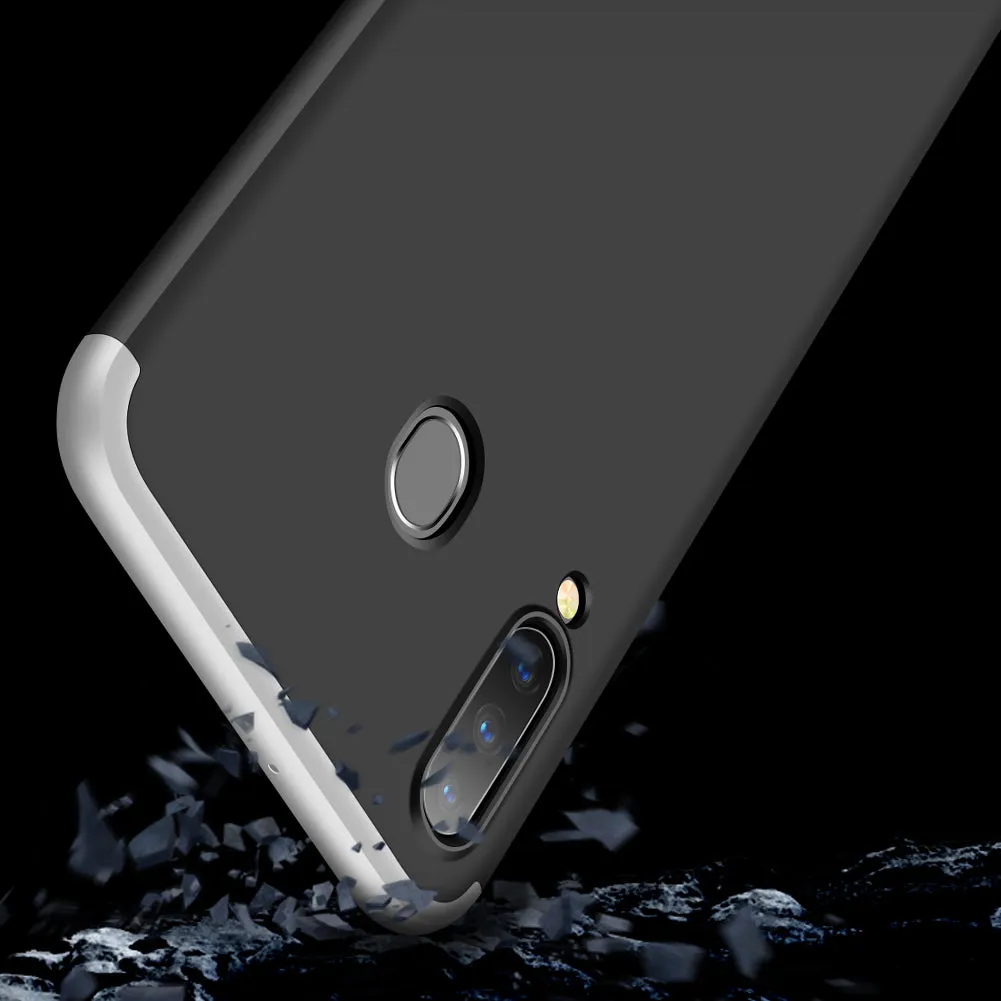 For Samsung M30 Ultra Slim PC Back Cover Non-slip Shockproof 360 Degree Full Protective Case Silver black silver