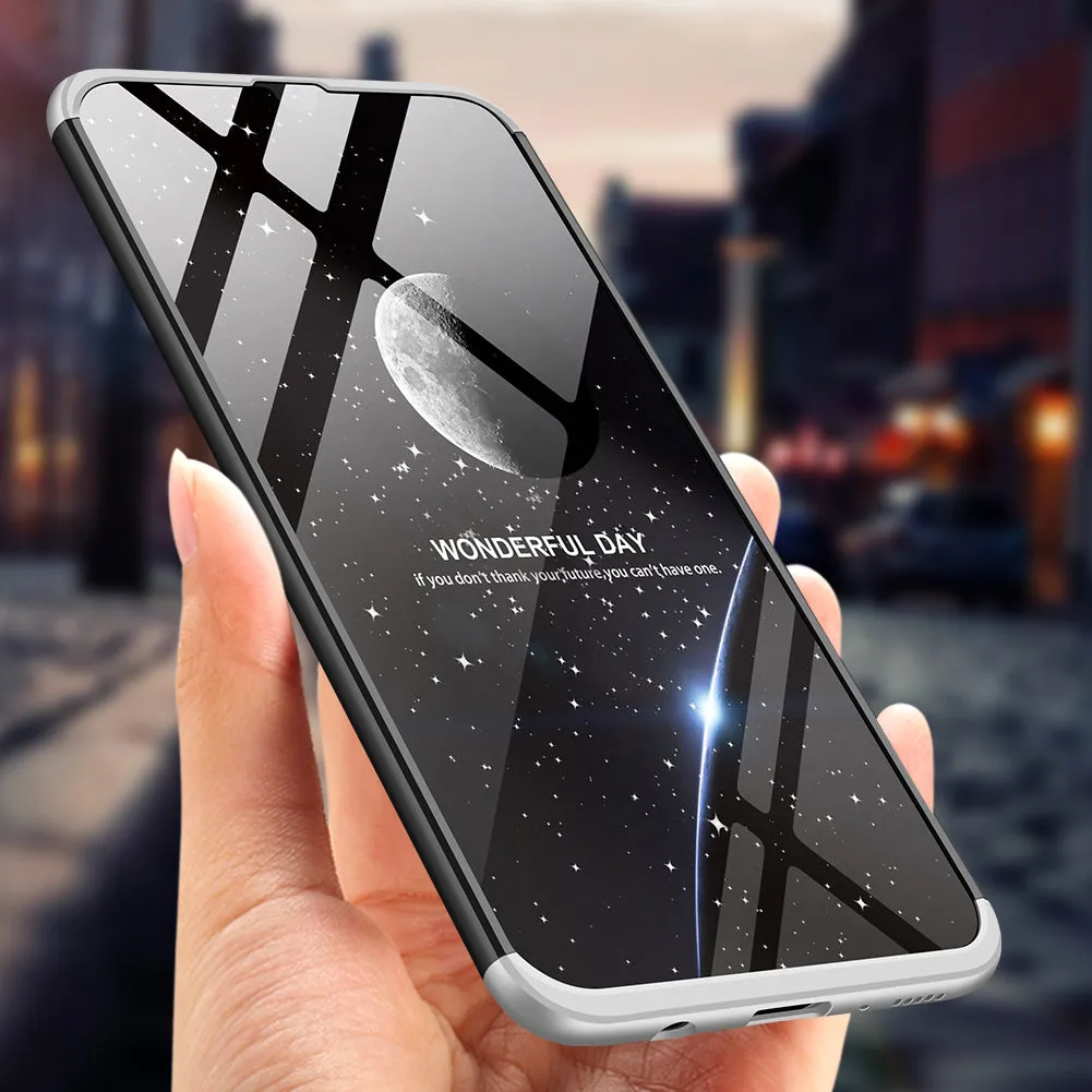 For Samsung M30 Ultra Slim PC Back Cover Non-slip Shockproof 360 Degree Full Protective Case Silver black silver