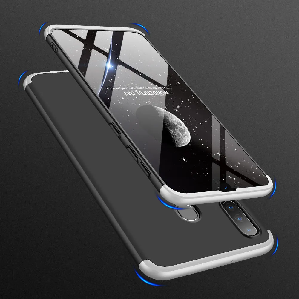 For Samsung M30 Ultra Slim PC Back Cover Non-slip Shockproof 360 Degree Full Protective Case Silver black silver
