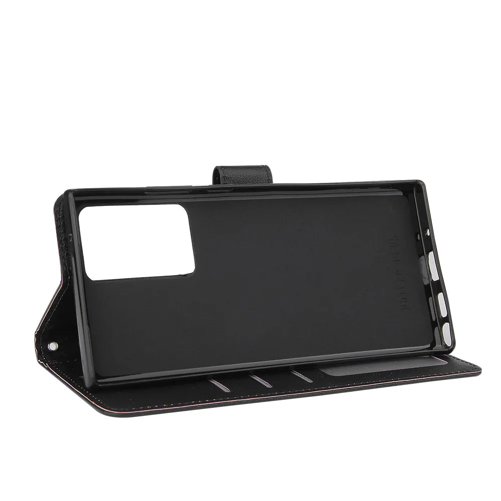 For Samsung Note 20/Note 20 Ultra PU Leather Three-card Photo Frame Front Buckle Mobile Phone shell black