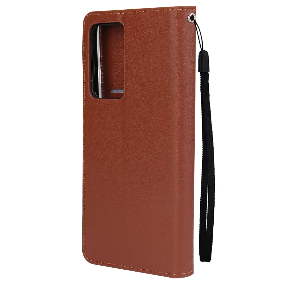 For Samsung Note 20/Note 20 Ultra PU Leather Three-card Photo Frame Front Buckle Mobile Phone shell black