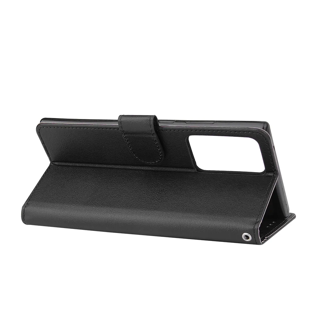 For Samsung Note 20/Note 20 Ultra PU Leather Three-card Photo Frame Front Buckle Mobile Phone shell black