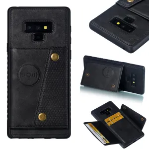 For Samsung NOTE 9 Phone Case Protective Back Cover with Card Holder Bracket black_Samsung NOTE 9