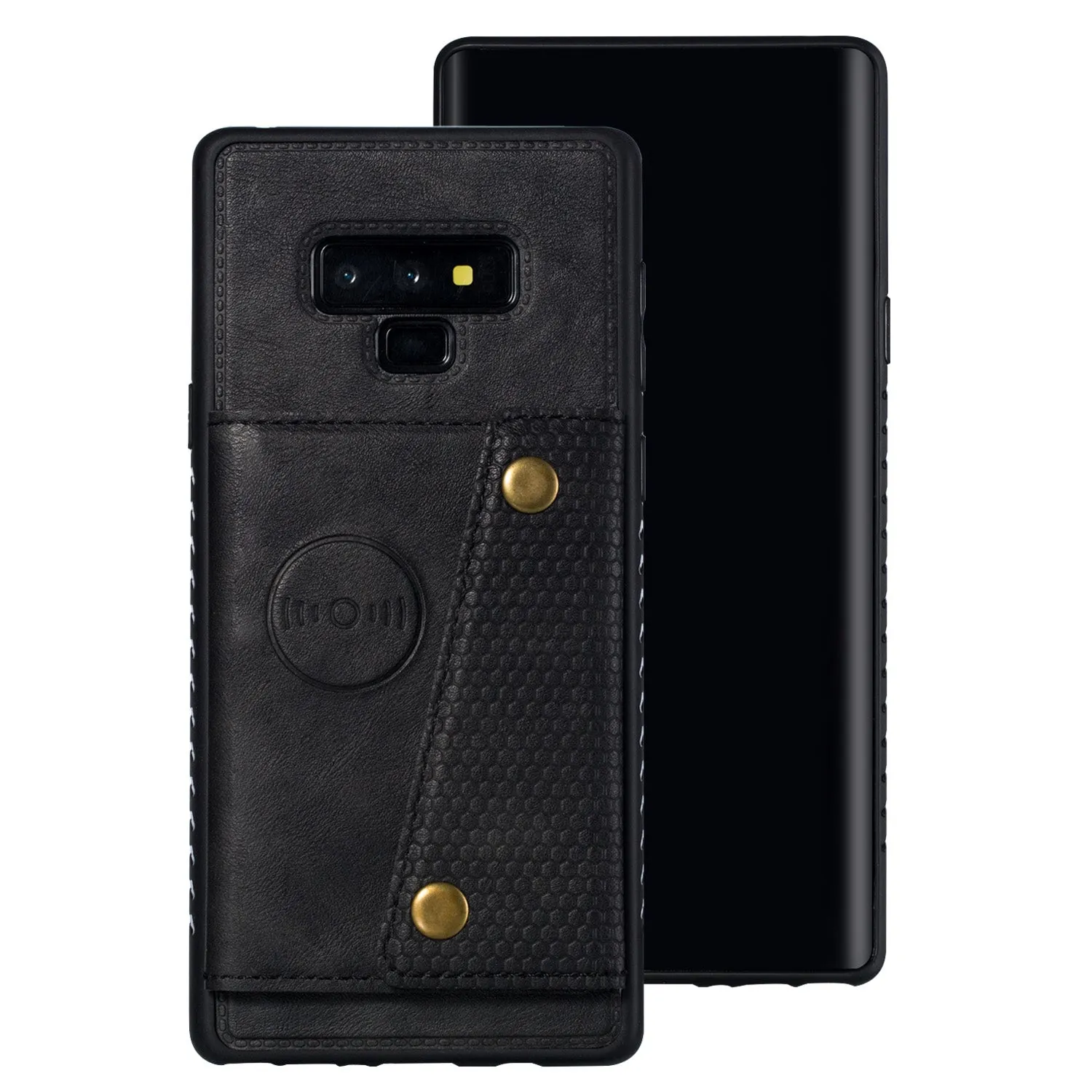 For Samsung NOTE 9 Phone Case Protective Back Cover with Card Holder Bracket black_Samsung NOTE 9